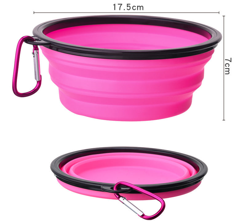 Outdoor Folding Pet Bowl With Keychain