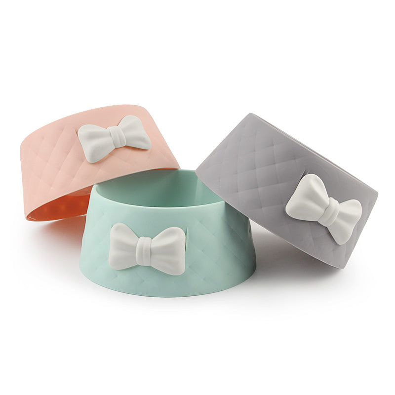 Cute Bow Cat and Dog Bowl