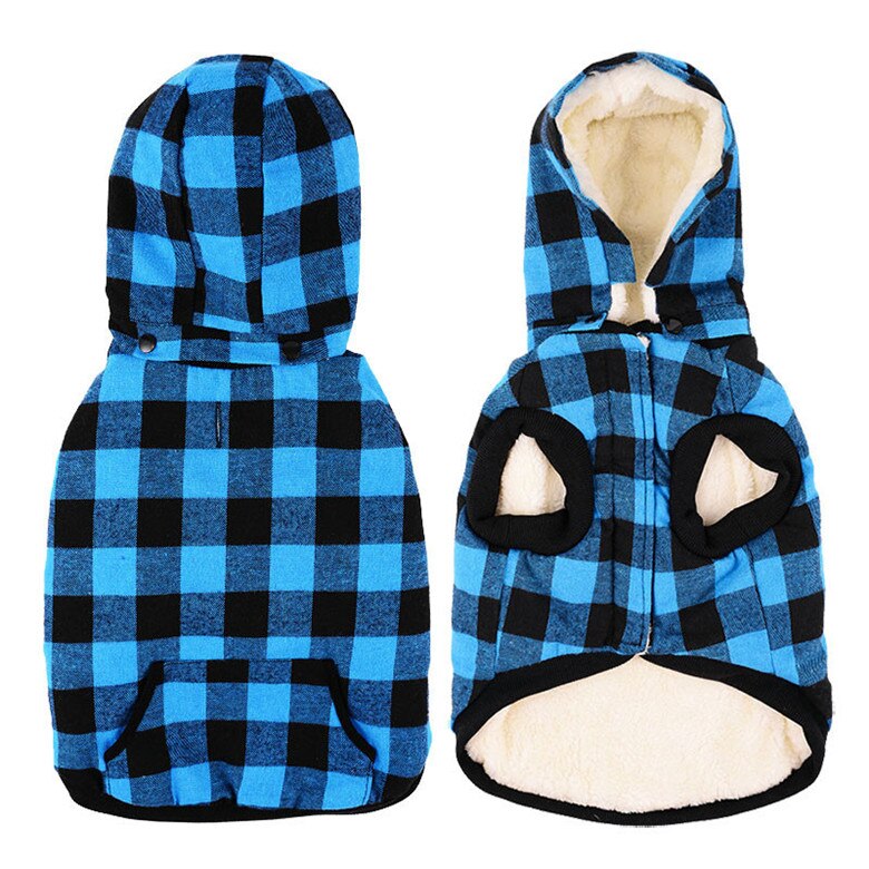 Hooded Red/Blue Dog Vest