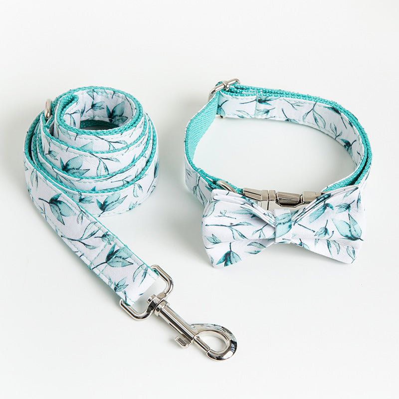 Leaf Collar And Leash Set + Bow tie