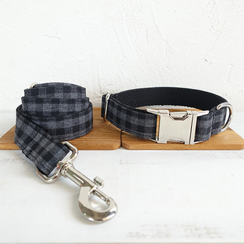 Chequered Dog Collar & Leash