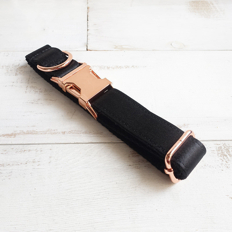 Stylish Black Dog Collar and leash