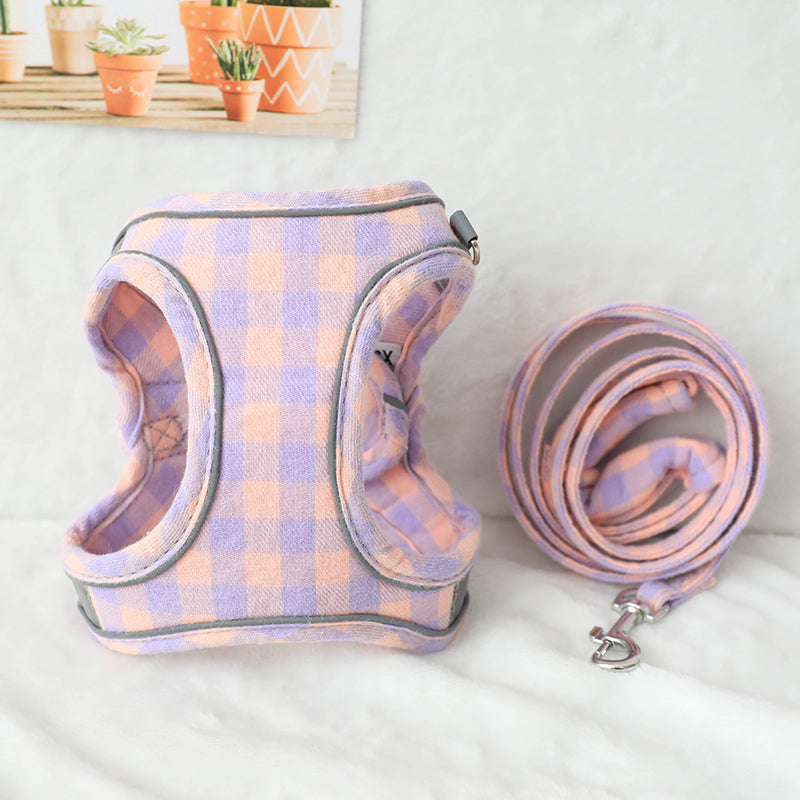 Chequered Harness For Cats & Dogs