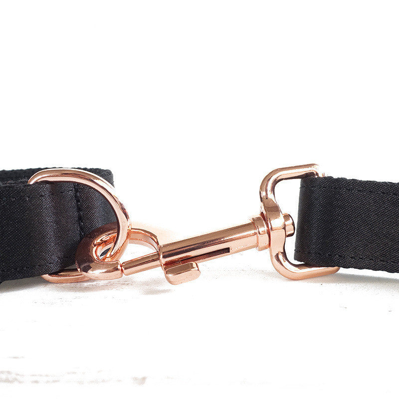 Gold Buckle Pet Black Leash