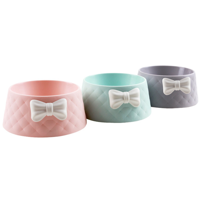 Cute Bow Cat and Dog Bowl