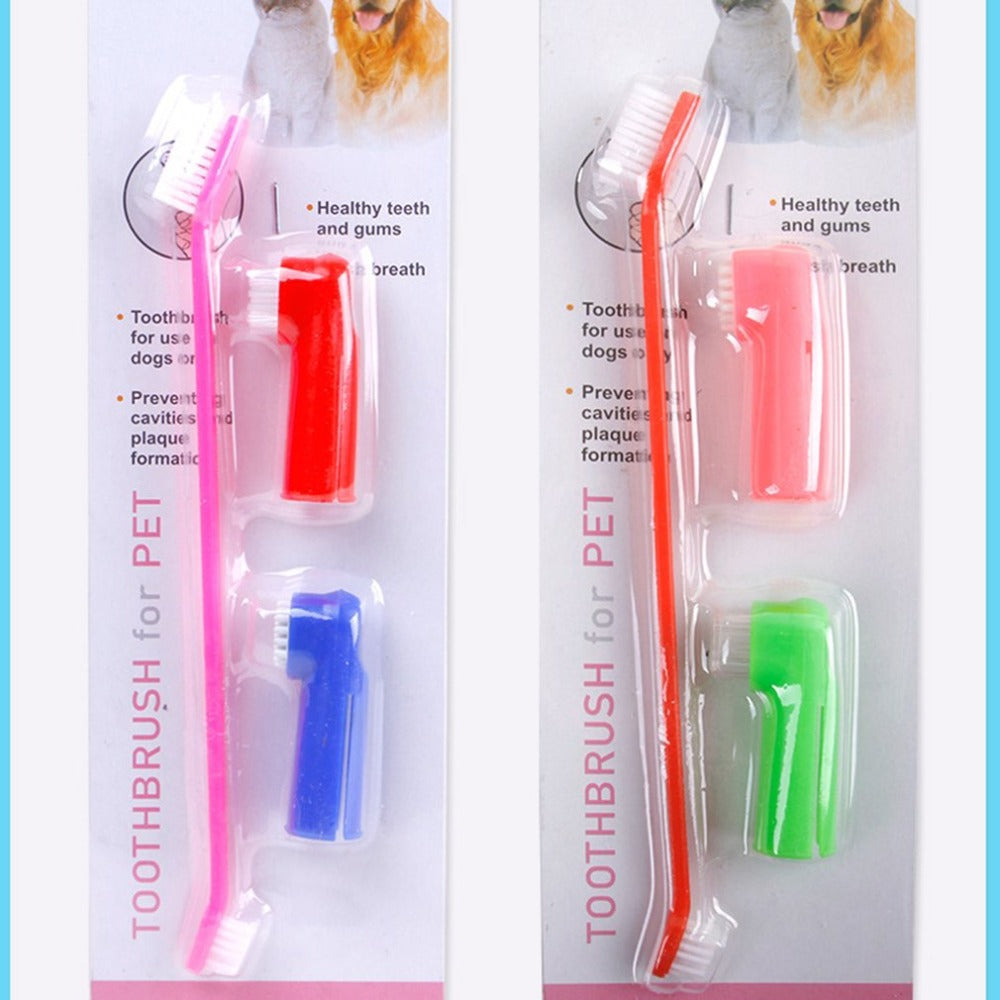 Double Finger Pet Toothbrush Set