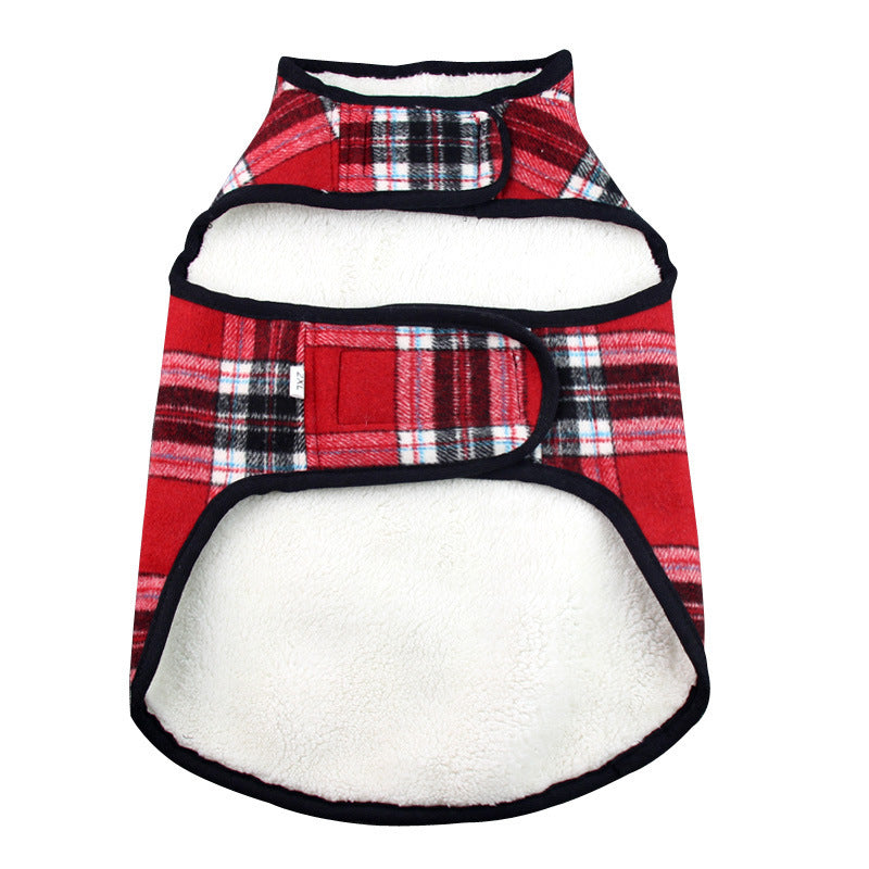 Dog Warm Plaid Coat