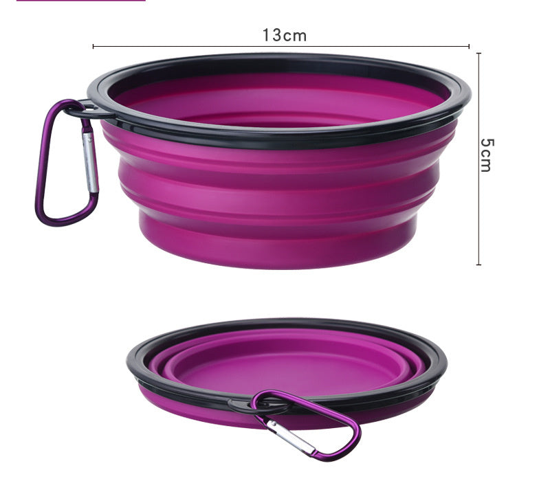 Outdoor Folding Pet Bowl With Keychain