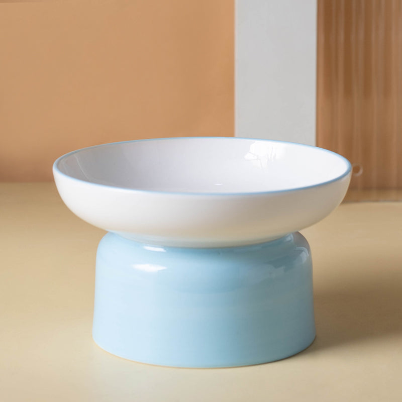 Pet Ceramic Tall Slanted Bowl