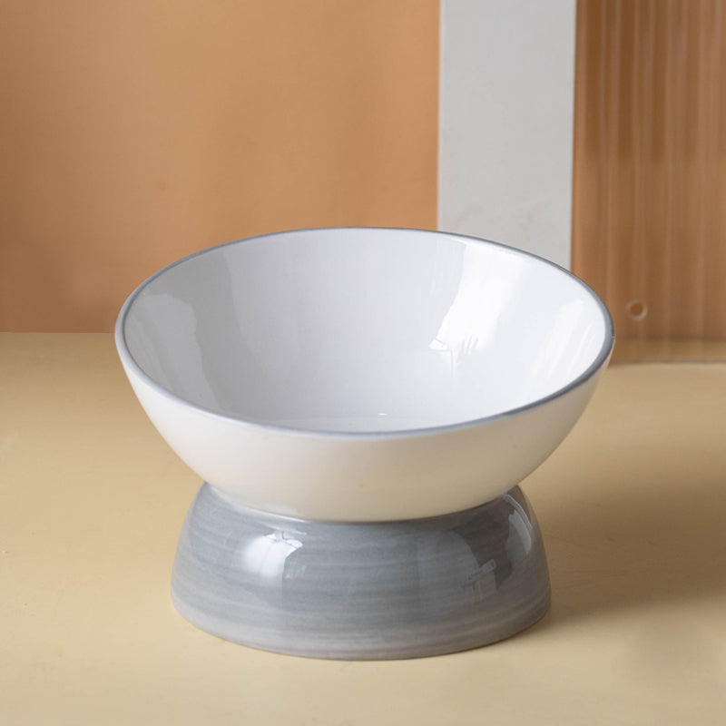 Pet Ceramic Tall Slanted Bowl