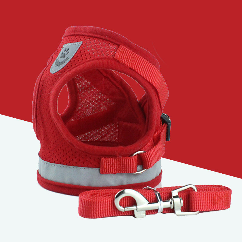 Pet Leash + Mesh Breathable Harness