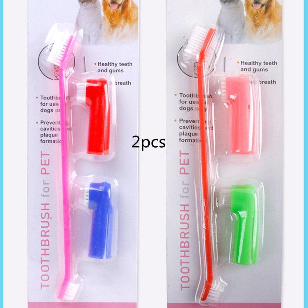 Double Finger Pet Toothbrush Set