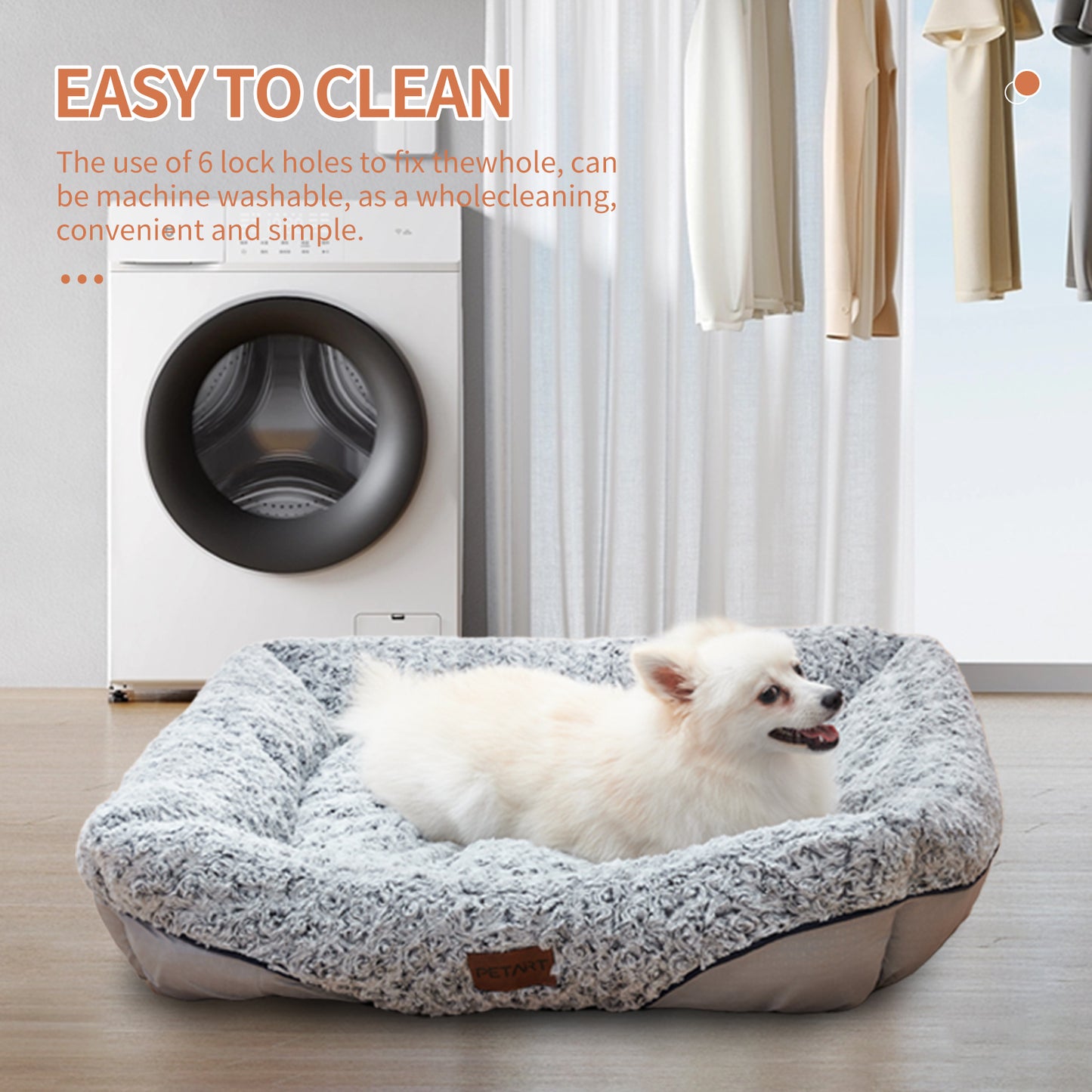 Pet Square Bed - Removable Cushion