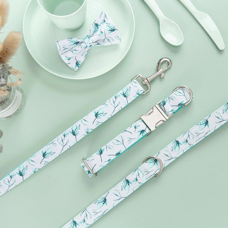 Leaf Collar And Leash Set + Bow tie