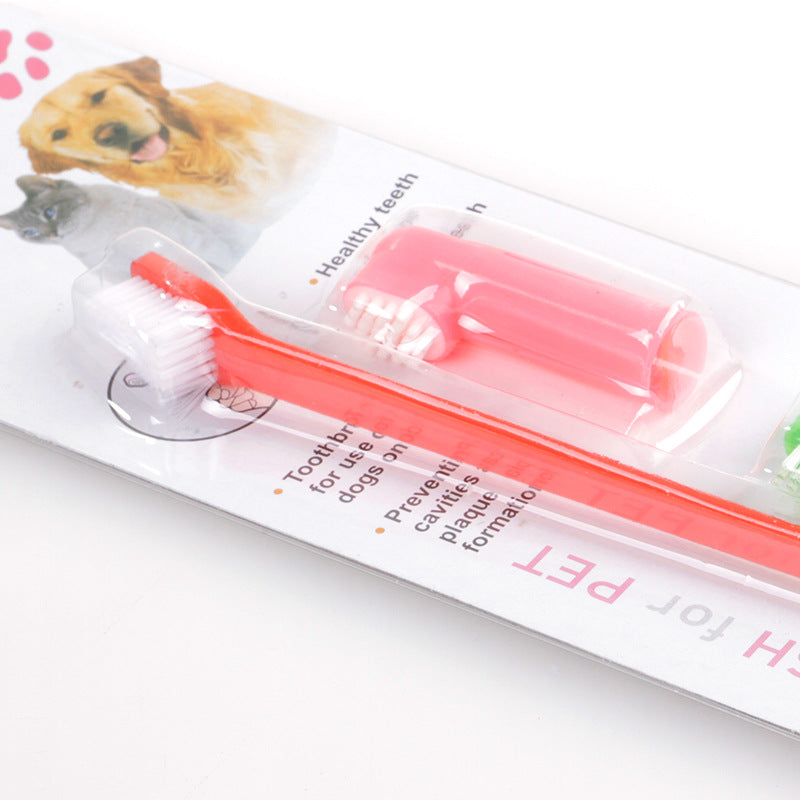 Double Finger Pet Toothbrush Set