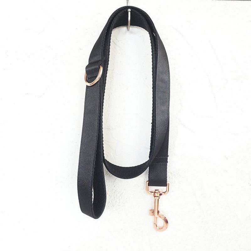 Gold Buckle Pet Black Leash