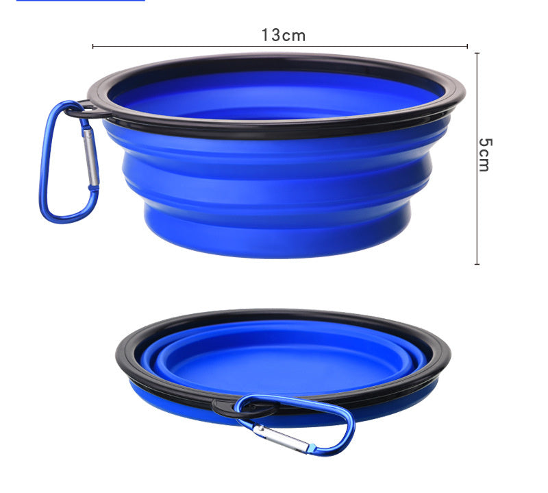 Outdoor Folding Pet Bowl With Keychain