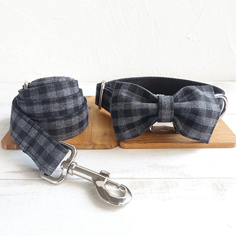 Chequered Dog Collar & Leash