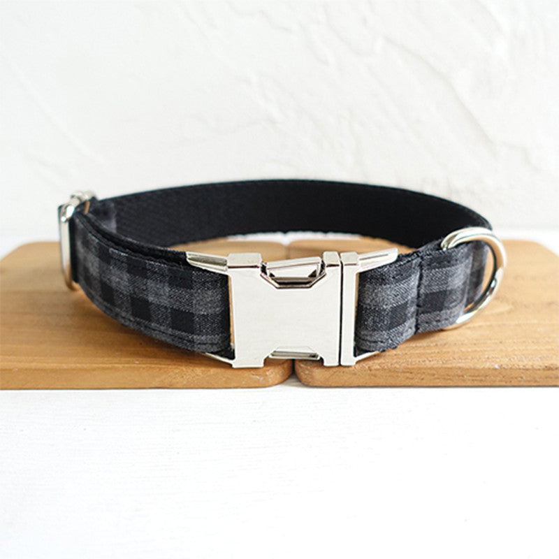 Chequered Dog Collar & Leash