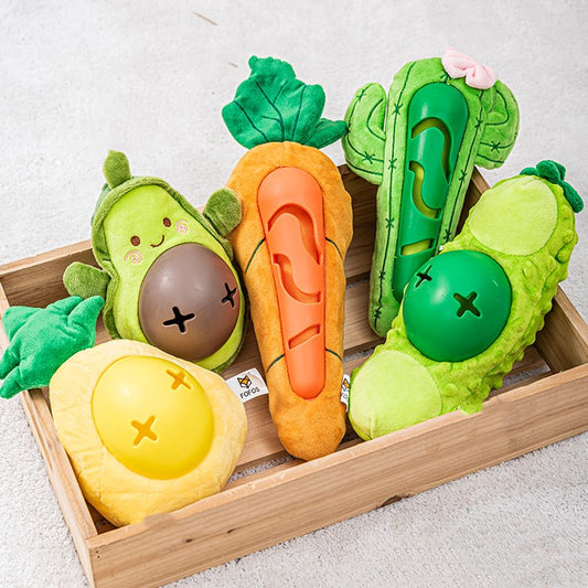 Vegetables hide-a-toy Dog Plush