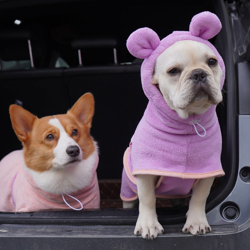 Cute Dog And Cat Bathrobe