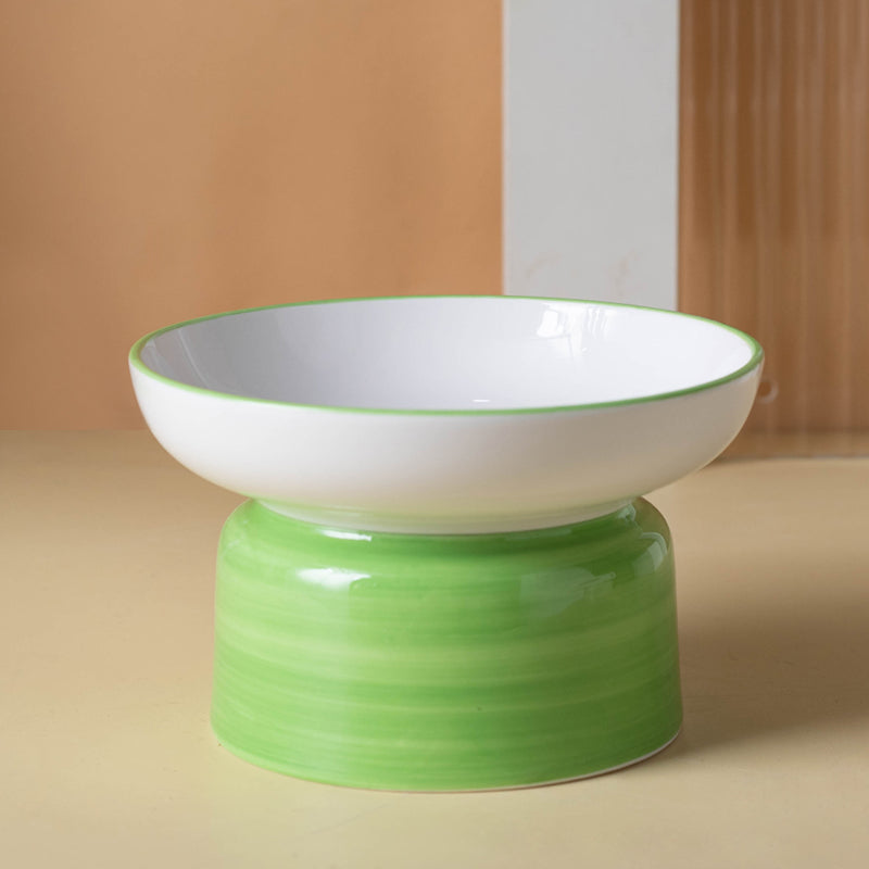 Pet Ceramic Tall Slanted Bowl