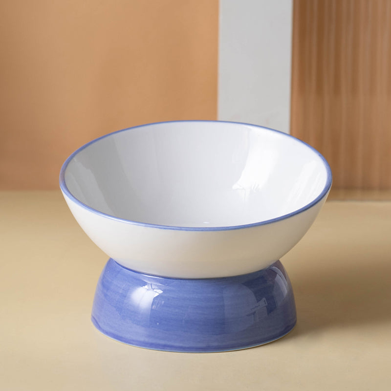 Pet Ceramic Tall Slanted Bowl