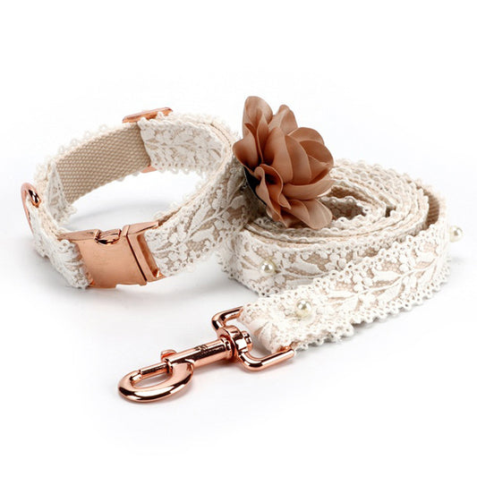 Lace Flower Cat And Dog Collar & Rope