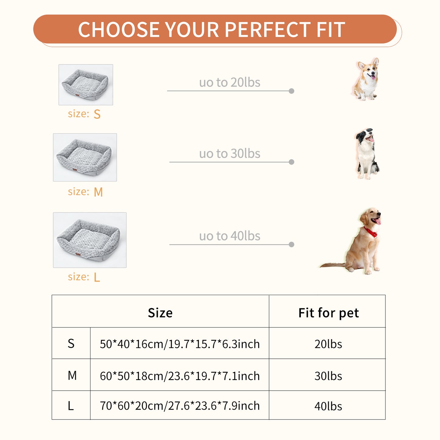 Pet Square Bed - Removable Cushion