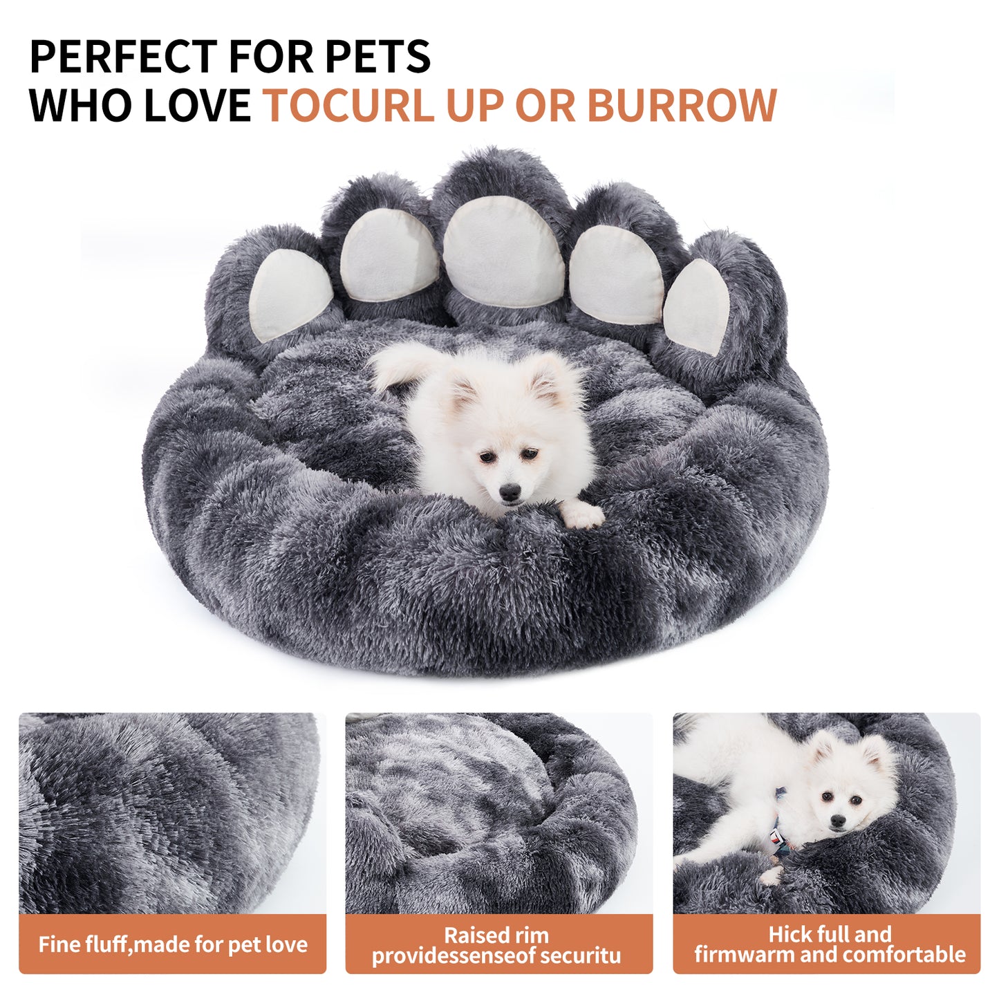 Cute Bear Paw Fluff Bed