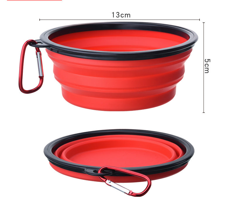 Outdoor Folding Pet Bowl With Keychain