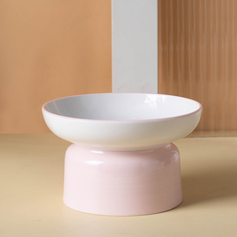 Pet Ceramic Tall Slanted Bowl