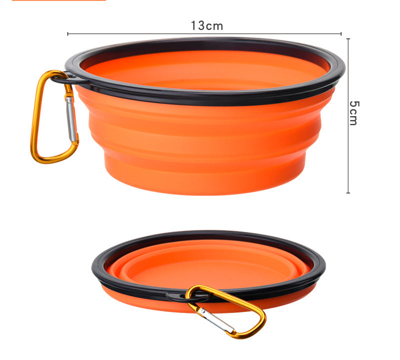 Outdoor Folding Pet Bowl With Keychain