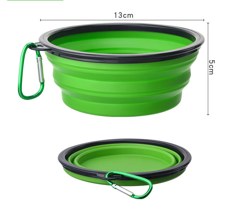 Outdoor Folding Pet Bowl With Keychain