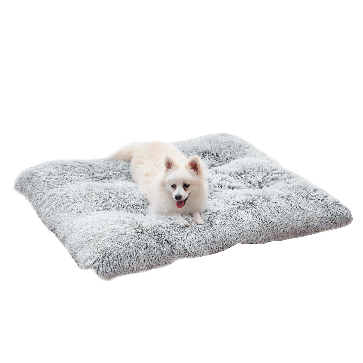 Fluffy Grey Dog Bed