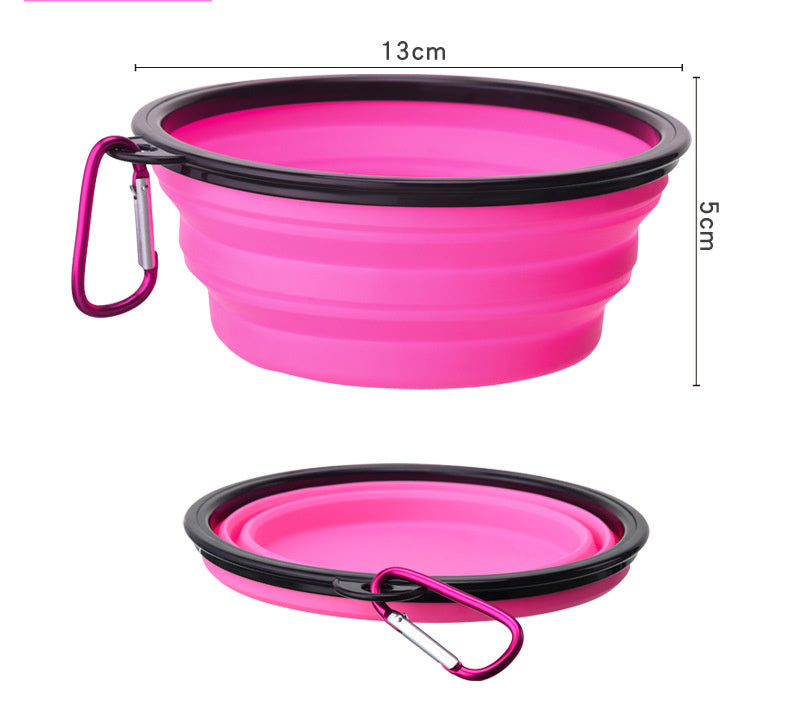 Outdoor Folding Pet Bowl With Keychain